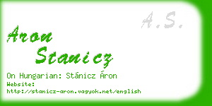 aron stanicz business card