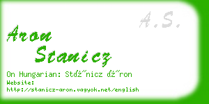 aron stanicz business card